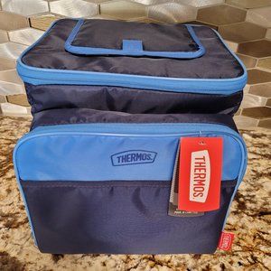 NEW NWT Thermos Blue on Blue 30 Can Soft Sided Cooler Lunch Bag
